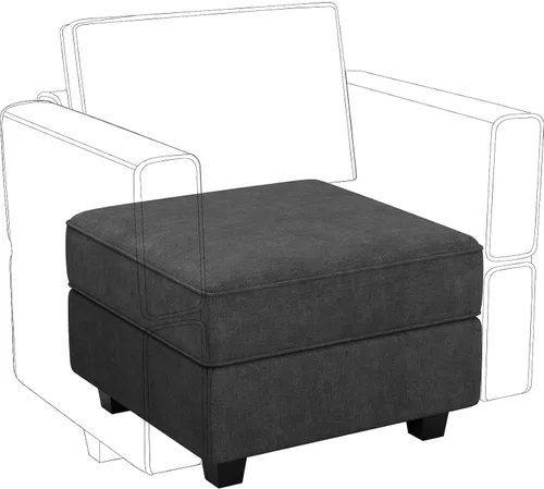 Miniatura 3 de Belffin Tela modular sofá seccional almacenamiento otomano módulo sofá lado seccional libre configuración otomana negro