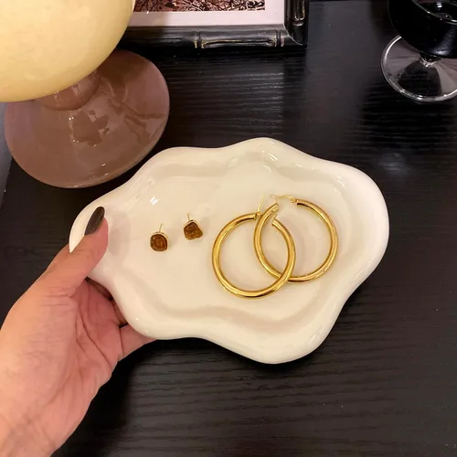 Miniatura 5 de Bandeja de Cerámica para Joyas, Soporte para Plato de Anillos, Plato para Perfume y Baratija, Tazón para Llaves, Cosas Lindas para la Habitación