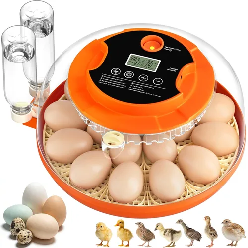 18 incubadoras de huevos para incubar huevos, incubadora automática de giro de huevos y control de humedad para eclosionar pollo, pato, codorniz,