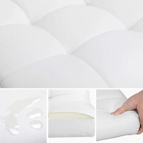 Miniatura 5 de Topeakmart Silla de escritorio moderna blanca rodante con reposabrazos/ruedas, base resistente, cilindro de gasolina certificado SGS, cómoda silla
