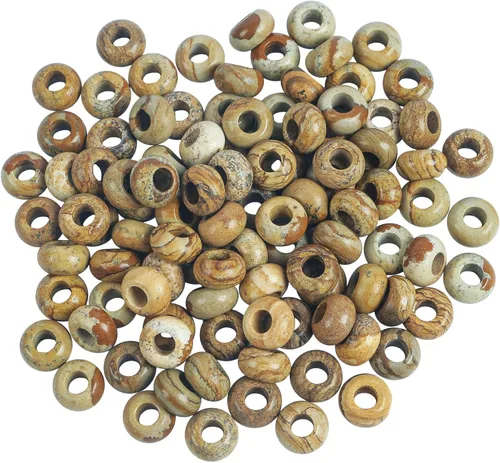 Miniatura 18 de 20 cuentas de jade Rondelle Picasso de piedra suelta de agujero grande para cristales y piedras curativas para hacer joyas Multicolor Picasso Jade