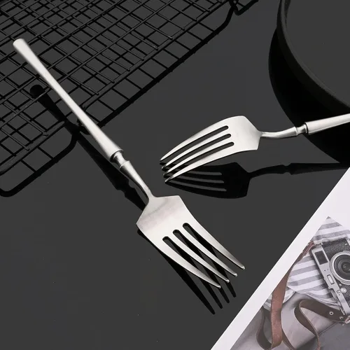 Miniatura 8 de JASHII Silverware - Juego de utensilios de cocina de acero inoxidable 304 de 20 piezas para 4, incluye cucharas, tenedores, cuchillos, acabado mate