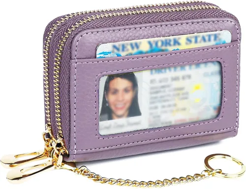 Miniatura 16 de imeetu - Tarjetero RFID, Estuche para Tarjetas de Negocios de Cuero Genuino, Cartera con Bloqueo RFID para Mujeres y Hombres