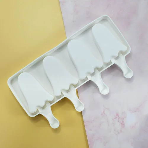Miniatura 8 de Molde de silicona para paletas – Máquina de helados suave y lisa (2 piezas, blanco)