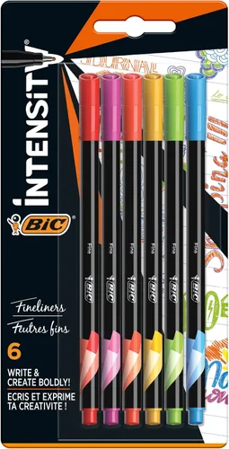 Miniatura 6 de Bic Intensity - Bolígrafos de punta media, punta media, caja de 12 rotuladores de punta media Surtidos