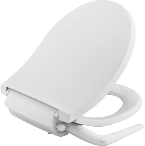 Kohler PureWash M250 - Asiento de inodoro redondo manual para bidé, color blanco, tapa de cierre silencioso que evita golpes, fácil instalación con