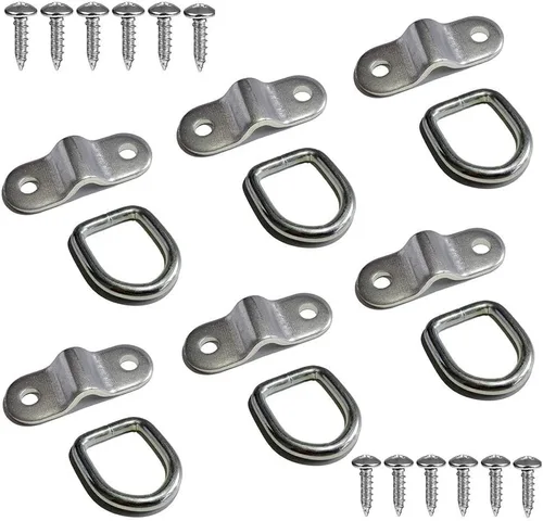 Miniatura 11 de LE KAPMOZ Anillos en D resistentes de 3/8 pulgadas, ganchos de anclaje de amarre para remolque, camión, cama, camioneta, caravana, cámper, ATV