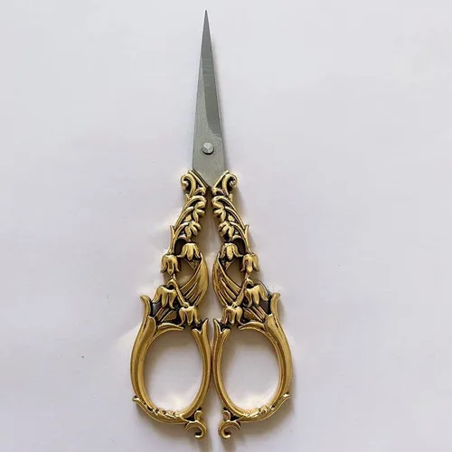 Miniatura 4 de Tijeras de costura de estilo retro floral de 5.9 in, tijeras de costura para bordado, tijeras de sastre retro, tijeras antiguas para herramientas
