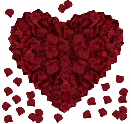 Miniatura 10 de 1000 pétalos de rosa falsos para noche romántica, creación de ambiente festivo romántico, para propuesta de matrimonio, boda, día de San Valentín