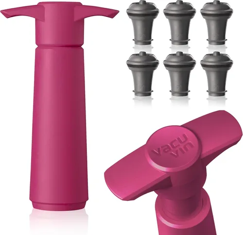 Miniatura 11 de Vacu Vin - Bomba de Ahorro de Vino Azul con Tapón de Vino al Vacío - Mantén Tu Vino Fresco hasta 10 Días - 1 Bomba 4 Tapones - Reutilizable