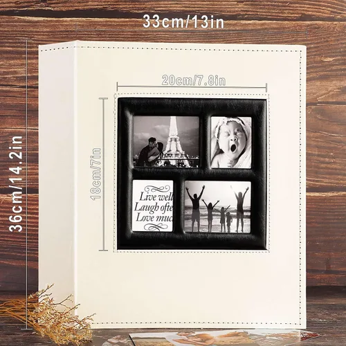 Miniatura 5 de Ywlake - Álbum de fotos de 4 x 6 pulgadas con 1000 bolsillos, capacidad extragrande, para fotos familiares o de boda, capacidad para 1000 fotos Beige
