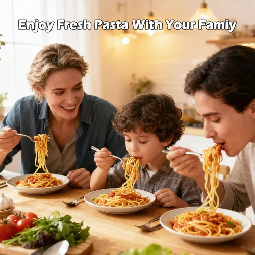 Miniatura 2 de Máquina para hacer pasta con 7 ajustes de grosor ajustable, máquina manual de fideos de acero inoxidable, rodillo y cortadores de pasta con mango