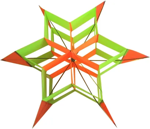 Homoyoyo Diversión al aire libre deportes hexágono cometa flor juguete cometa para niños y niñas adultos tela segura fibra de vidrio construcción al