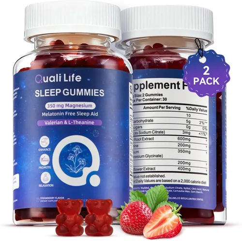 Miniatura 11 de Gomitas para dormir sin melatonina para adultos con magnesio, raíz de valeriana, 5-HTP y mezcla de hierbas, suplementos naturales para ayudar al