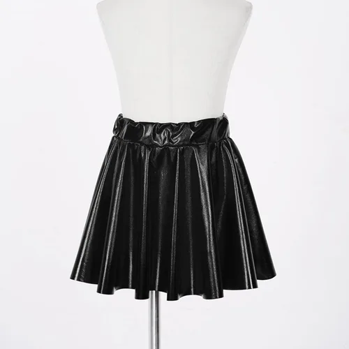 Miniatura 5 de Traje de baile de jazz de hip hop metálico brillante para niñas y niñas, top corto de un solo hombro con falda falda plisada