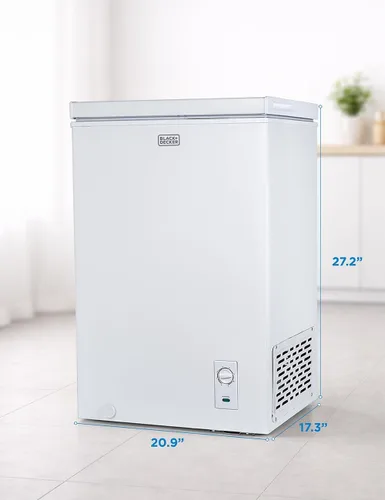 Miniatura 7 de BLACK+DECKER 2.0 pies cúbicos Congelador compacto de cofre, congelador profundo con capacidad para hasta 70 libras de alimentos congelados, cesta