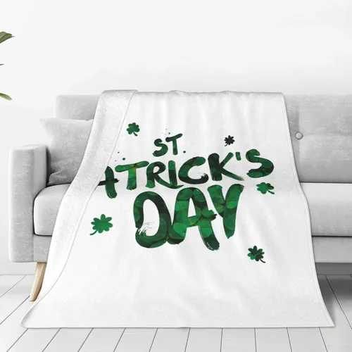 Miniatura 11 de Manta del día de San Patricio, manta decorativa de tréboles verdes irlandeses para primavera, 40 x 50 pulgadas, manta de franela suave para viajes