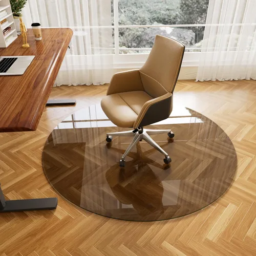 Miniatura 9 de Tapete para silla de 36 x 46 pulgadas para alfombra, vidrio templado resistente y duro, tapete transparente para silla de oficina, suelo