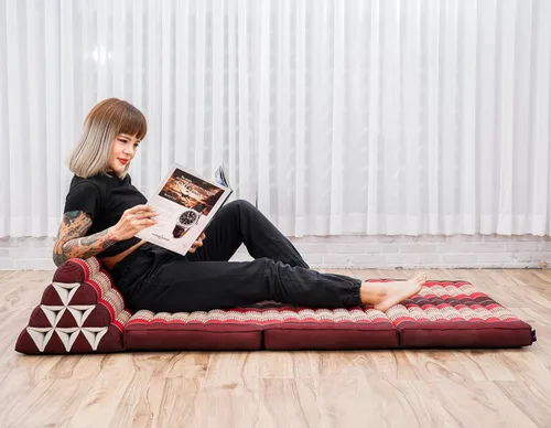 Miniatura 43 de Leewadee - Cojín Tailandés plegable para el suelo con respaldo para TV, sala de estar, colchón para exterior, 65.7 x 20.9 x 11.8 pulgadas, Kapok