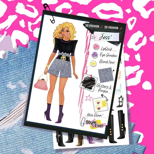 Miniatura 10 de Canal Toys Style 4 Ever Estudio de Diseño de Moda, Diseña tus Propias Modas, Hojas de Diseño con Plantillas, Pegatinas y Telas, Añade