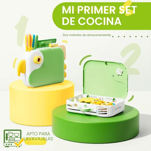 Miniatura 2 de Juego de Cocina para Niños Pequeños con Caja de Almacenamiento - Juego de Cocina para Niños, Material PP Seguro, Herramientas de Cocina Montessori