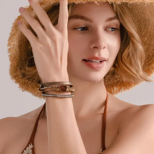 Miniatura 134 de FANCY SHINY - Pulsera de cuero estilo bohemio, pulsera de cuentas de cristal con cierre magnético, regalos de joyería para mujer