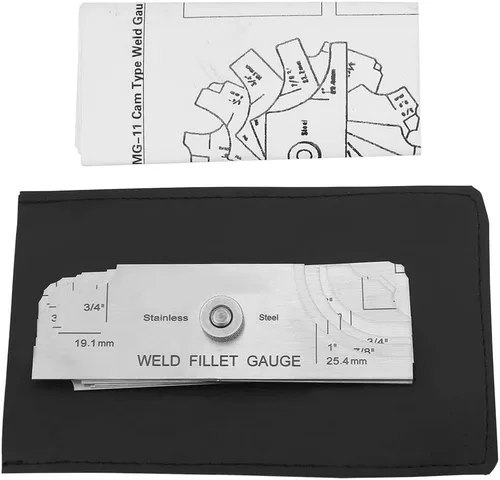 Miniatura 6 de Soldadura de filete, 7 piezas de calibre de inspección de soldadura de filete, acero inoxidable, prueba métrica cubital y pulgadas, para verificar