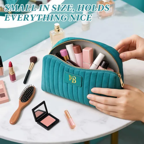 Miniatura 5 de Bolsa de maquillaje de viaje personalizada con inicial, bolsa de cosméticos para adolescentes de 15, 16, 17, 18, 19, 20, 21 años, regalos de moda