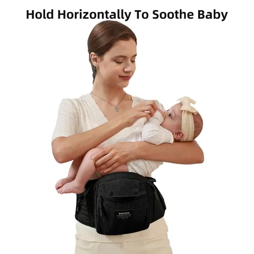 Miniatura 6 de SUNVENO Portabebés ergonómico 3 en 1 con asiento de cadera para recién nacidos y niños pequeños, soporta 20 libras y más, alivio de cintura