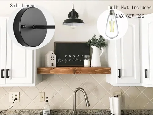 Miniatura 2 de BRIGHTESS #80 Retro Negro Aplique de Pared Iluminación Granero Luces Planas Industrial Vintage Farmhouse Lámpara de Pared Exterior Led Luminarias