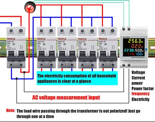 Miniatura 3 de Medidor de vatios-hora, medidor eléctrico LCD, medidor de electricidad monofásico, medidor de energía para el hogar, medidor de energía monofásico