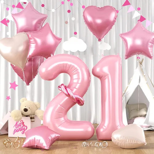 Miniatura 18 de Globos dorados de color champán con el número 11, globos de oro claro, globo de aluminio dorado con forma de corazón con estrella y globo largo