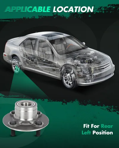 Miniatura 2 de SCITOO 512025 Conjunto de cojinete y cubo de rueda 1991-1999 para Nissan Sentra 1996-2000 para Nissan Lucin 4 Lugs Hub Kit de montaje del cojinete