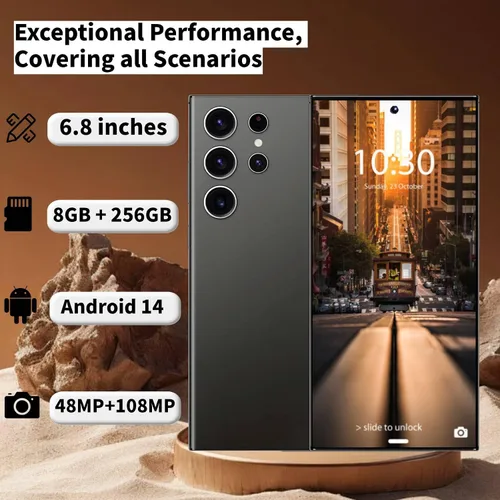 Miniatura 2 de Teléfono C24 Ultra desbloqueado, 8 GB+256 GB de gran almacenamiento, teléfono celular Android 14, batería desbloqueada de 6800 mAh, 6.8 pulgadas/5G