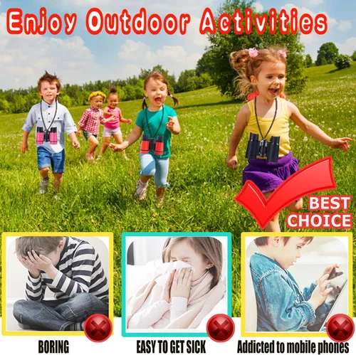 Miniatura 3 de Binoculares para niños, los mejores regalos para niños de 3 a 12 años, óptica de alta resolución, a prueba de golpes, mini binoculares para niños