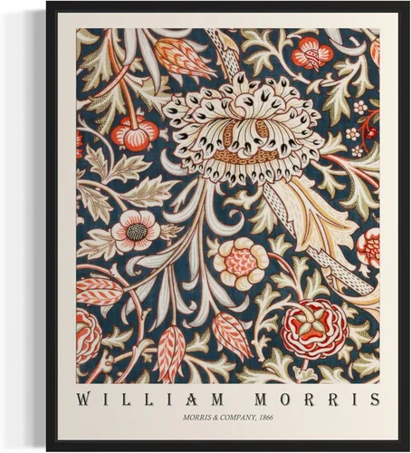 Miniatura 19 de Póster con impresión artística de gato negro, estilo William Morris, floral retro de mediados de siglo, botánico, victoriano, Academia oscura