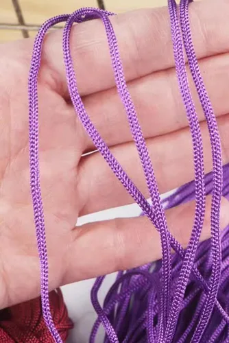 Miniatura 9 de Cordón de hilo artístico de 14.11 oz, hilo de poliéster color burdeos, para tejer macramé, bolsas de ganchillo, canasta de ganchillo, sombrero