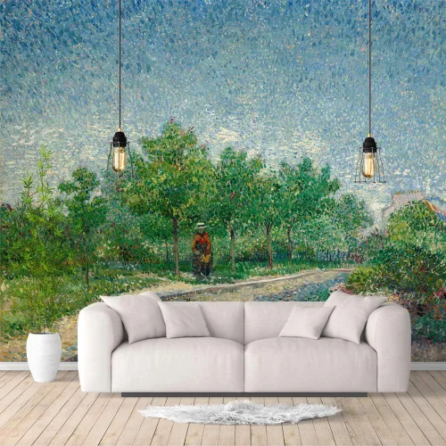 Miniatura 29 de IDEA4WALL Murales de pared para dormitorio, noche estrellada de Van Gogh, pinturas famosas, papel tapiz extraíble grande, calcomanías de pared