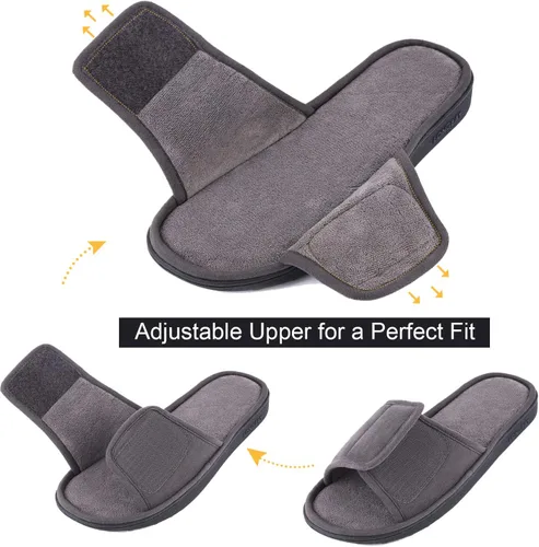 Miniatura 3 de Cómodas pantuflas de espuma viscoelástica para hombre, transpirables, microgamuza