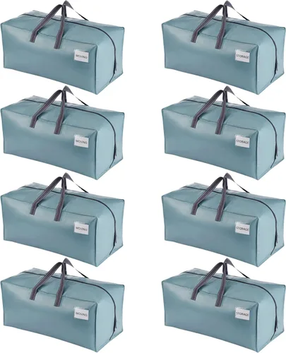 Miniatura 35 de VENO Paquete de 2 bolsas de mudanza, correas de mochila, mudanza, cajas de almacenamiento universitario, con tapas, resistentes, extragrandes, asas