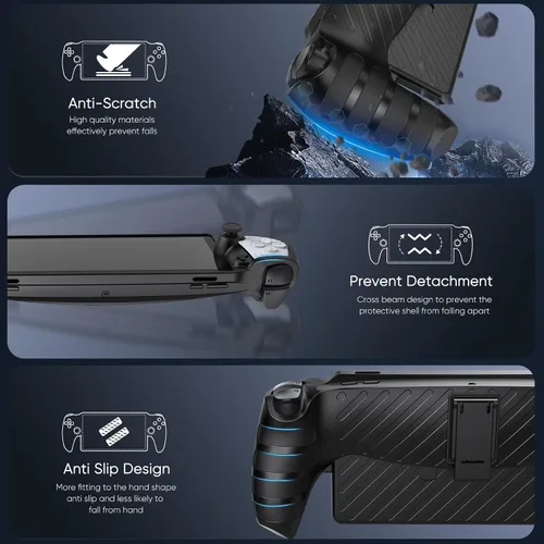 Miniatura 4 de Kit de accesorios 10 en 1 para Playstation Portal, estuche de transporte KOVA y funda de piel TPU con soporte para consola PS5 Portal, carcasa