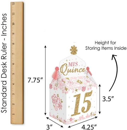 Miniatura 7 de Big Dot of Happiness Mis Quince Anos - Caja de golosinas para fiestas - Quinceañera Sweet 15 Birthday Party Goodie Gable Boxes - Juego de 12