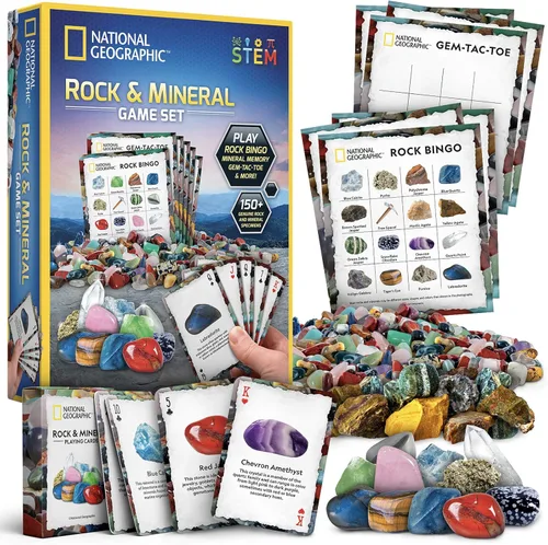 Miniatura 9 de Caja de colección de rocas National Geographic para niños – Juego de 300 piezas con gemas reales, cristales y minerales - Incluye el libro a todo
