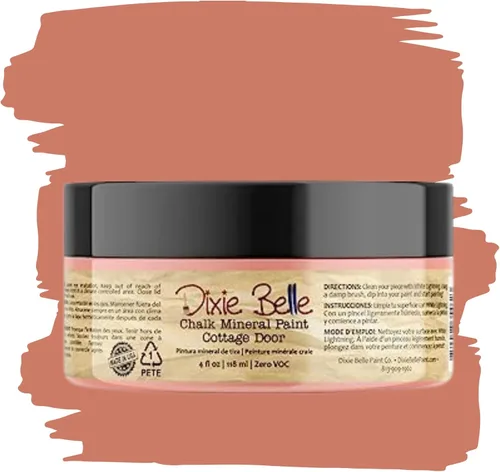 Miniatura 409 de Dixie Belle Paint Company - Pintura con acabado de tiza para muebles, color negro (Caviar), 1 galón, 128 fl oz, pintura mineral color rosa intenso