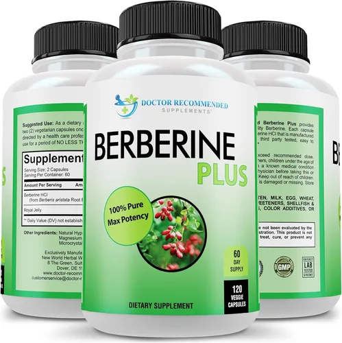 Miniatura 5 de DOCTOR RECOMMENDED SUPPLEMENTS Berberine Plus - 120 cápsulas vegetales con jalea real, 0.04 onzas (1200 mg) de berberina por porción