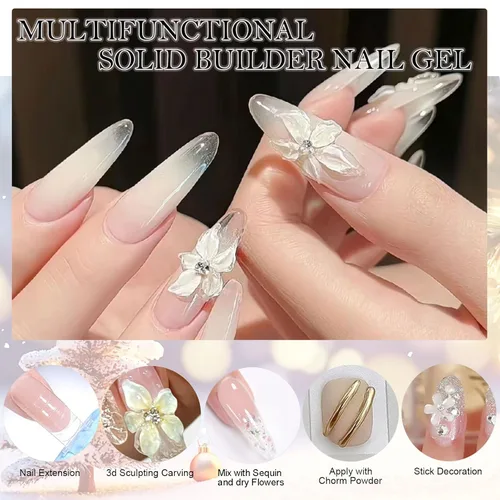 Miniatura 3 de NAILGIL - Gel 3D para arte de uñas, sin hemas, 3.53 oz de gel sólido constructor para esculpir las manos no pegajosas para extensiones, modelado
