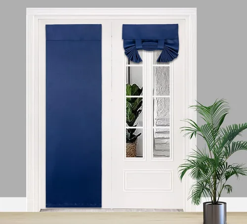 Miniatura 10 de PI Cortina Opaca Frontal, Cortina de Puerta Pequeña con Privacidad y Aislamiento Térmico para Puerta Francesa/Puerta Corrediza/Puerta de Patio, 1