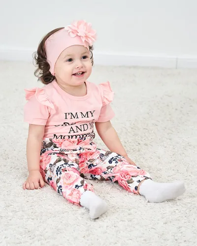 Miniatura 17 de SUNNY PIGGY Ropa para bebé recién nacida, con volantes, mameluco de algodón floral, conjunto de pantalones de algodón para niñas