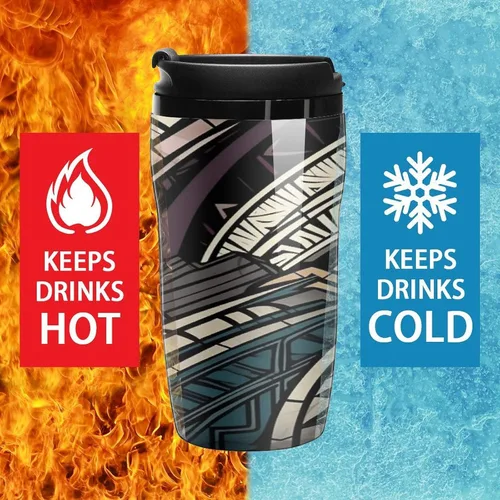 Miniatura 5 de Art Deco Geometric Pattern Coffee Cup Hot Coffee Travel Mug Reusable Iced Coffee Cups Double Heat Insulation Coffee Mug with Leak-Proof Lid Stylish
