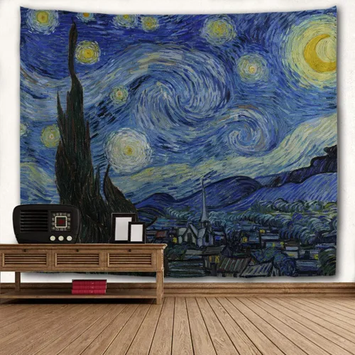 Miniatura 12 de WIHVE - Tapiz para colgar en la pared, de diseño floral bohemio, hippie, psicodélico, étnico, decorativo, de tela para dormitorio, decoración